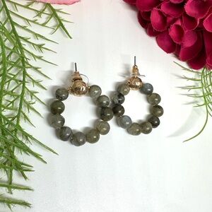 NEW⚜️Labradorite Beaded Hoop Earrings